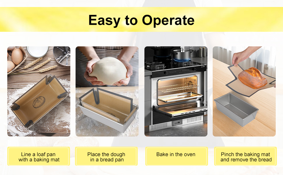 2 Pcs Thickened Silicone Bread loaf pan liners for baking bread 9x5，Silicone Baking Mat for 9x5 Inch Loaf Pan, Nonstick & Reusable, Easy to Clean, High-Temp Resistant (Black and Gray)