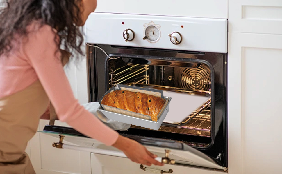 2 Pcs Thickened Silicone Bread loaf pan liners for baking bread 9x5，Silicone Baking Mat for 9x5 Inch Loaf Pan, Nonstick & Reusable, Easy to Clean, High-Temp Resistant (Black and Gray)