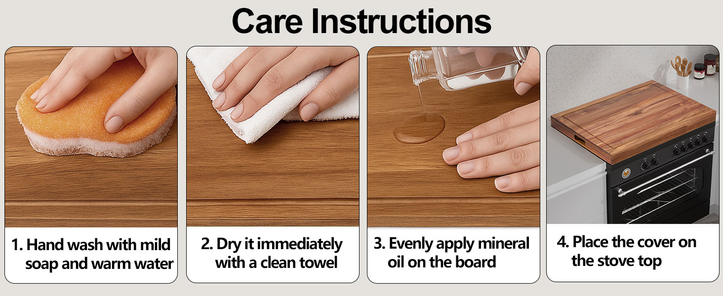 Acacia Wood Stove Cover for Gas & Electric Burners, 28.82”x20.83”x2.12'' (Inner) Noodle Board with Handles, Cutting Board with Juice Groove, Serving Tray (Natural Acacia)