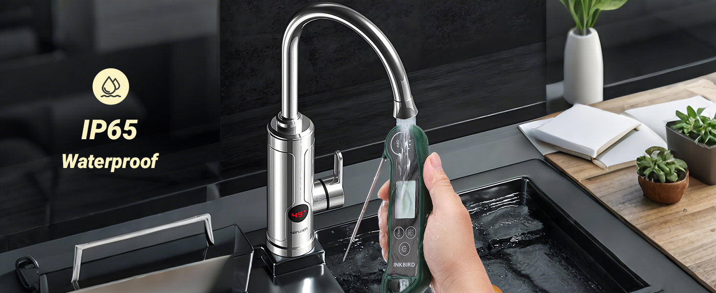 INKBIRD 0.5 Seconds Instant Read Meat Thermometer for Cooking RHT-11K, ±0.5℉ Accuracy Digital Food Thermometer with 1.42inch Large Screen, Waterproof Kitchen Thermometer for Candy, Grill, BBQ, Brewing