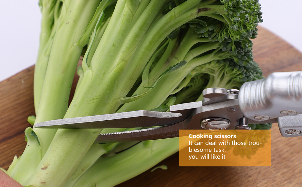 Kitchen Scissors: Heavy-Duty Poultry Shears That Effortlessly Cut Through Bones, Fish, Veggies & Nuts. Crafted from 3Cr13 Stainless Steel. (All-Purpose Scissors, Kitchen Shears)