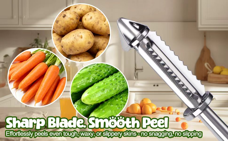 5-in-1 Vegetable Fruit Peeler Set, Y & I-Shaped Stainless Steel Blades with Ergonomic Non-Slip Handle, Sharp Kitchen Peeler for Fruits Carrots Potatoes (2-Pack)