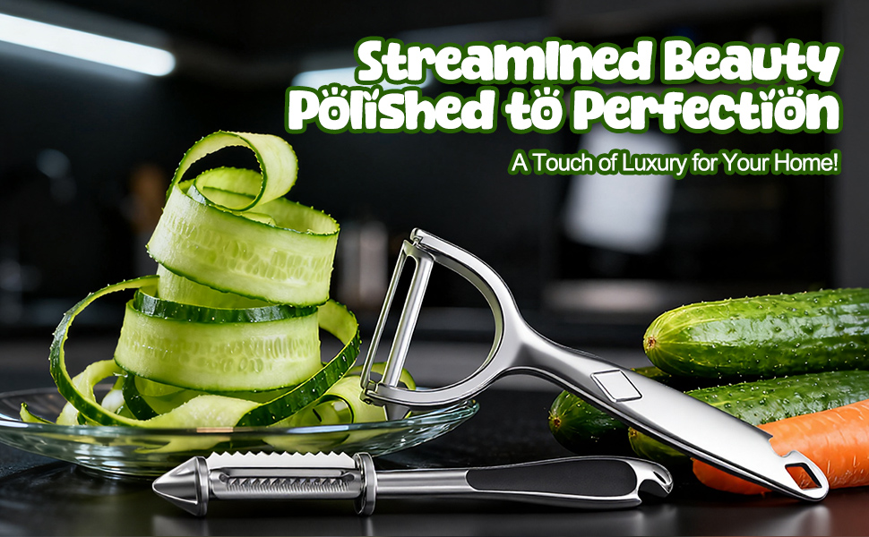5-in-1 Vegetable Fruit Peeler Set, Y & I-Shaped Stainless Steel Blades with Ergonomic Non-Slip Handle, Sharp Kitchen Peeler for Fruits Carrots Potatoes (2-Pack)