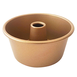 3.5 Inch Angel Cake Pan, Mini Fluted Tube Pan, Nonstick Ring Mold for Baking Angel Food, Chiffon, Pound Cake, Mousse - Gold, 4PCS