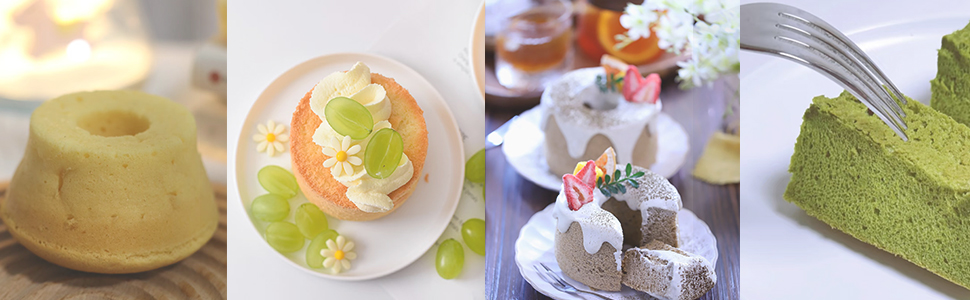 3.5 Inch Angel Cake Pan, Mini Fluted Tube Pan, Nonstick Ring Mold for Baking Angel Food, Chiffon, Pound Cake, Mousse - Gold, 4PCS