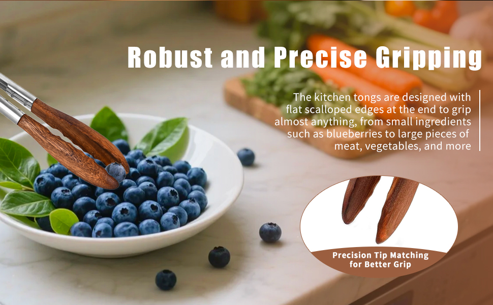 Wooden Tongs for Cooking Set of 3 (7