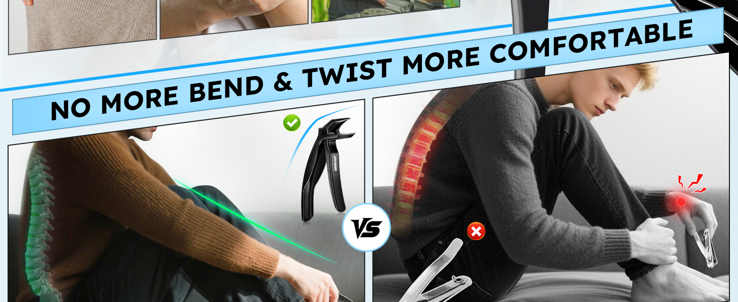 Toenail Clippers for Seniors, Angled Head Large Toe Nail Clippers for Thick Toenails, Wide Jaw Eagle Beak Clippers for Ingrown Nails, Anti-Splash Cutter with Curved Blade, Cuticle Clippers