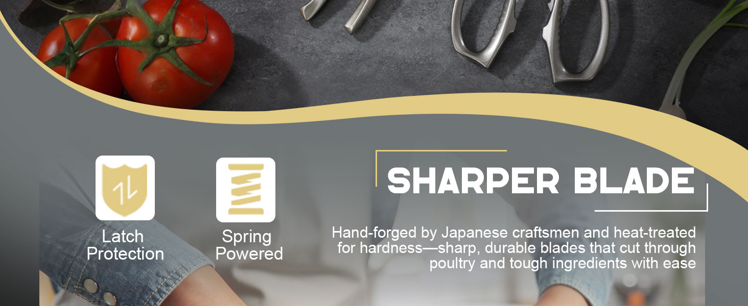 Huusk Kitchen Scissors Set, Poultry Shears Heavy Duty with Spring Loaded, Kitchen Meat Scissors All Purpose for Food, Chicken, Fish