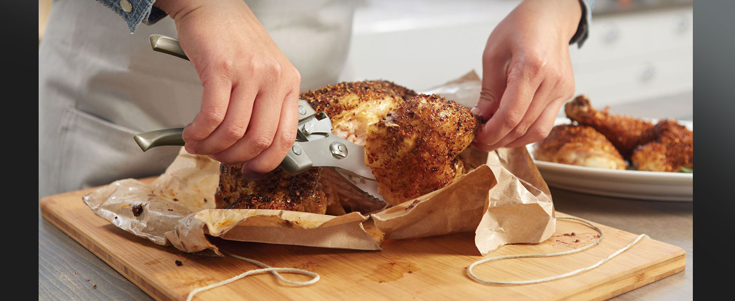 Huusk Kitchen Scissors Set, Poultry Shears Heavy Duty with Spring Loaded, Kitchen Meat Scissors All Purpose for Food, Chicken, Fish