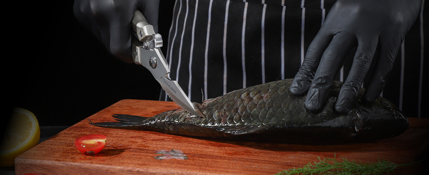 Huusk Kitchen Scissors Set, Poultry Shears Heavy Duty with Spring Loaded, Kitchen Meat Scissors All Purpose for Food, Chicken, Fish