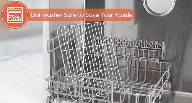 2 Pack Cooling Rack for Baking, Homikit 8.7 * 6.3 Inch Small Stainless Steel Metal Roasting Grilling Cooking Racks, Fits Small Toaster Oven, Dishwasher Safe, Heavy duty & Rust Resistant