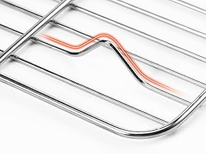 2 Pack Cooling Rack for Baking, Homikit 8.7 * 6.3 Inch Small Stainless Steel Metal Roasting Grilling Cooking Racks, Fits Small Toaster Oven, Dishwasher Safe, Heavy duty & Rust Resistant