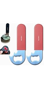 2-in-1 Magnetic Soda Can & Beer Bottle Opener-Dual Magnets for Fridge & Cap Catcher, Heavy Duty Stainless Steel, Perfect for Big Hands,Long nails, RV, Bartender, Gift for Father, Black, Openpro 2 Pack