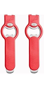 2-in-1 Magnetic Soda Can & Beer Bottle Opener-Dual Magnets for Fridge & Cap Catcher, Heavy Duty Stainless Steel, Perfect for Big Hands,Long nails, RV, Bartender, Gift for Father, Black, Openpro 2 Pack