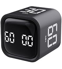 Rotating Pomodoro Timer 5,10,30, 60 Minutes Preset,Desk Productivity Flip Timer, Visual Cube Countdown Stopwatch,Custom Modes/Vibration/High/Low Volume,ADHD Timers, for Study, Work, School, Kitchen