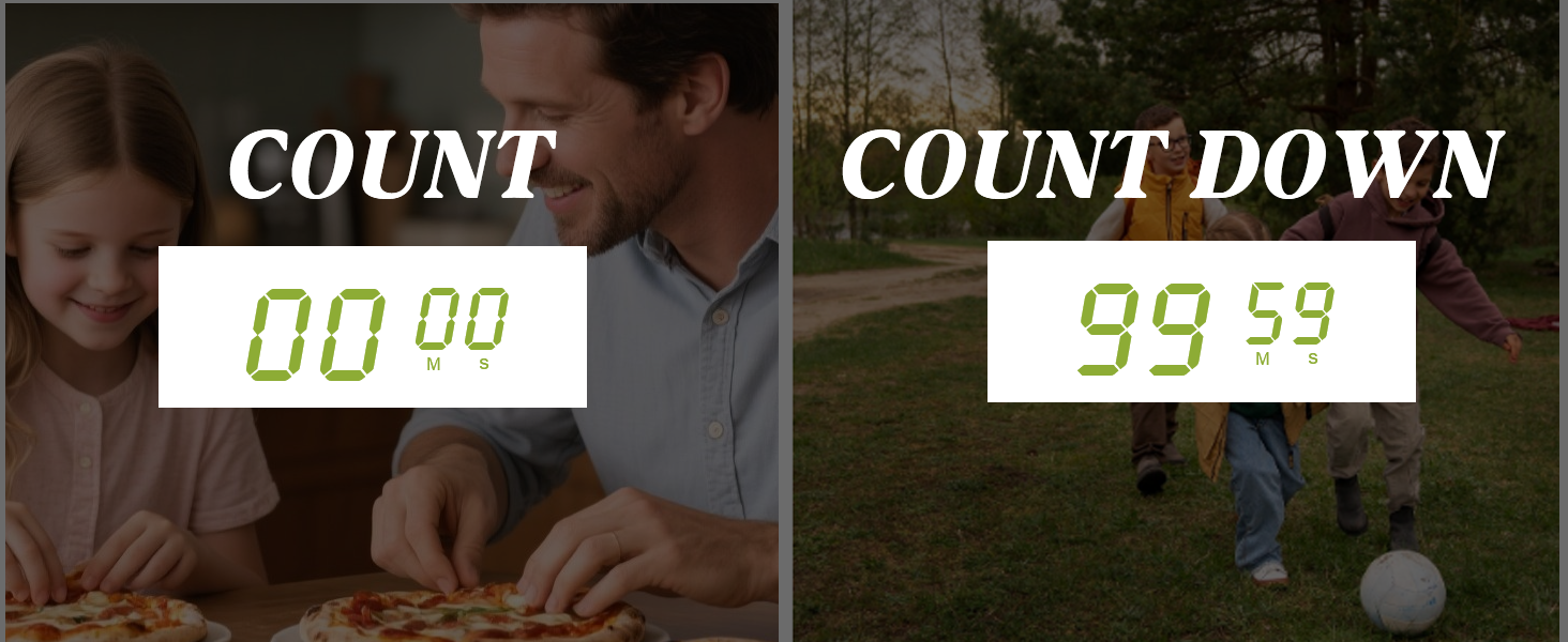 Large LCD Display Kitchen Timer -Magnetic Digital Timers,Loud Alarm,Memory and Fast Forward Function,Cooking Timers for Kitchen,Gym, Meeting, Classroom,Study,Work,Outdoor Activities(Black)