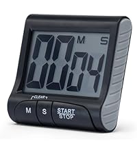 Large LCD Display Kitchen Timer -Magnetic Digital Timers,Loud Alarm,Memory and Fast Forward Function,Cooking Timers for Kitchen,Gym, Meeting, Classroom,Study,Work,Outdoor Activities(Black)