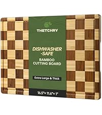 Cutting Boards for Kitchen, Checkered Cutting Board Upgraded, Acacia Wood Chopping Board with Juice Grooves & Handles, Large Butcher Block Serving Tray with Gift Box, 16.5" x 11.6" x 0.8"