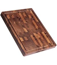 Cutting Boards for Kitchen, Checkered Cutting Board Upgraded, Acacia Wood Chopping Board with Juice Grooves & Handles, Large Butcher Block Serving Tray with Gift Box, 16.5" x 11.6" x 0.8"