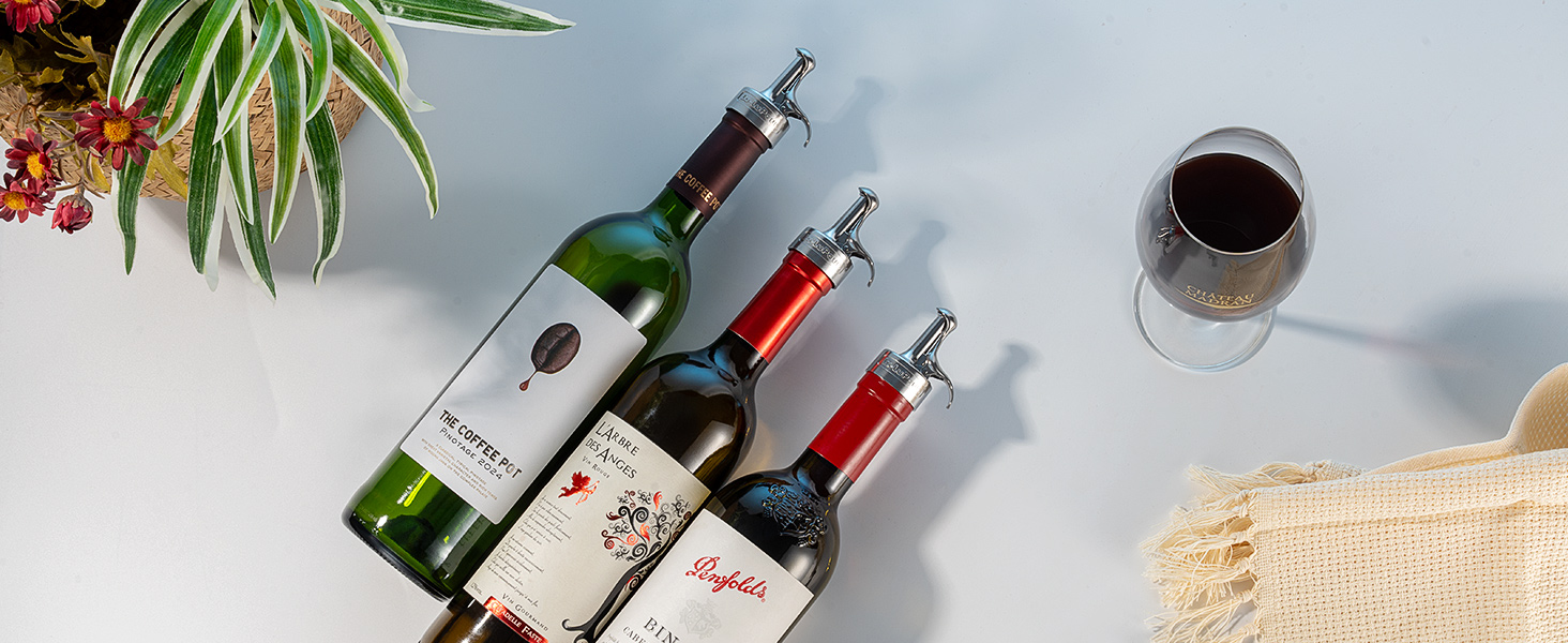 Wine Bottle Stopper, Wine Stopper & Pourer 2 in1, Champagne Stoppers, Bar Pour Bottles Reusable Wine Preserver, Suitable for Alcohol, Wine for Best Christmas and Birthday Gifts for Wine Lovers