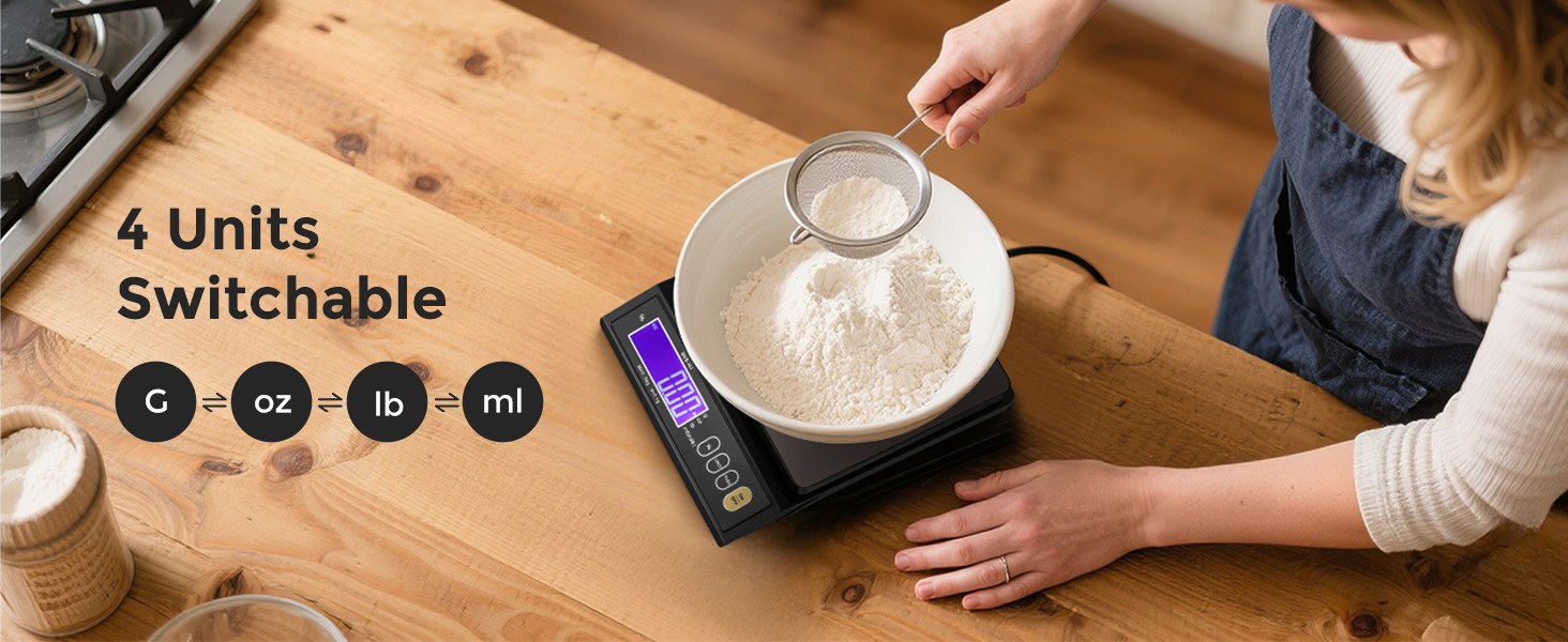 Bonvoisin Baking Scale 0.1 Gram Accuracy Digital Scale for Kitchen, Candle, Soap and Sourdough Bread Making, with Percentage Weighing Function, Weigh in Grams, Pounds and Ounces (10 lb)