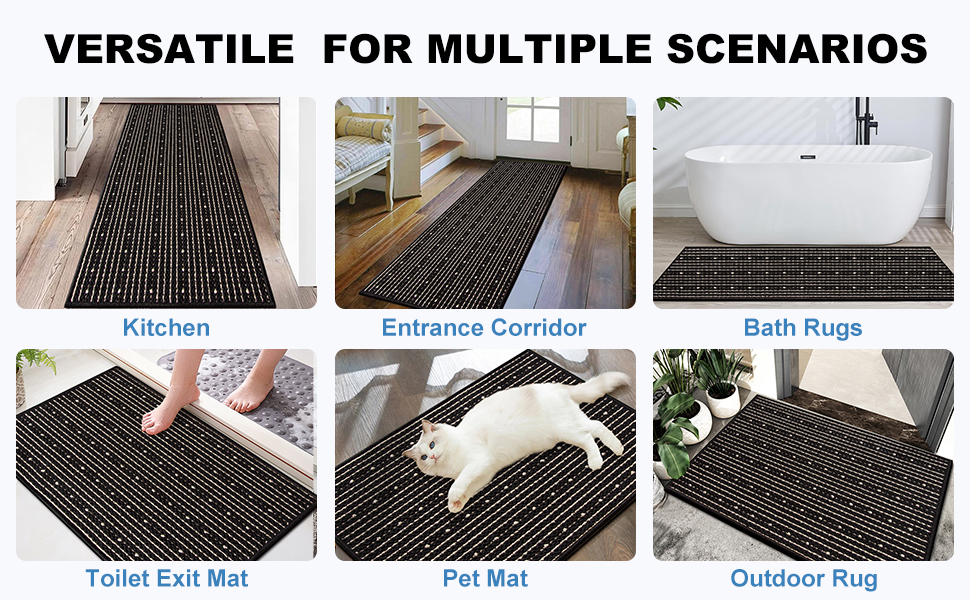 Kitchen Rugs Washable Non-Skid 2-Piece Set, 20