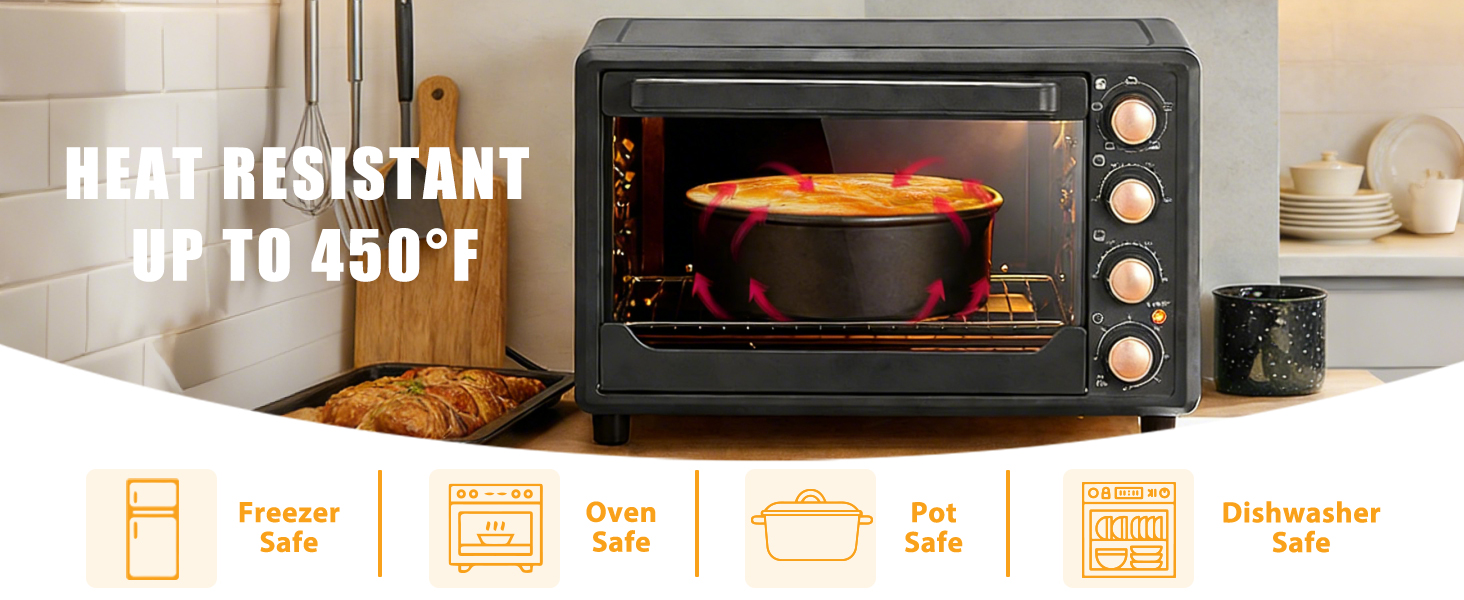 8 Inch Cake Pan Set of 3, Nonstick Round Cake Pans with 110 PCS Parchment Paper, Non-Toxic Carbon Steel Cake Baking Pans, Dishwasher Safe