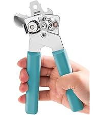 Can Opener Manual, COKORA Can Openers Hand Held with Comfort Anti-Slip Handles, Heavy Duty Stainless Steel Can Opener Smooth Edge and Bottle Openers, Easy Turn Can Openers for Seniors, Kitchen, Black