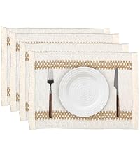 Niviy Placemats, Placemats Set of 4, 12x18 Inch Washable Place Mats Easy to Clean Heat Resistant Table Mats Wipeable Placemat for Holiday Party Kitchen Dining Table Decoration, Blue