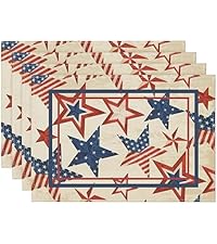 Niviy Placemats, Placemats Set of 4, 12x18 Inch Washable Place Mats Easy to Clean Heat Resistant Table Mats Wipeable Placemat for Holiday Party Kitchen Dining Table Decoration, Blue