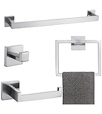 TQKAG 5-Pieces Brushed Nickel Bathroom Hardware Accessories Set 23.6