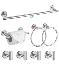 TQKAG 5-Pieces Brushed Nickel Bathroom Hardware Accessories Set 23.6