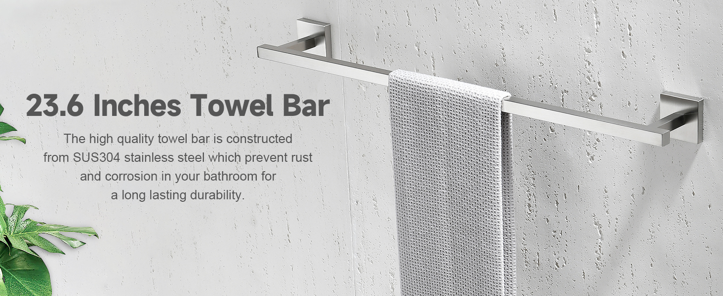 TQKAG 5-Pieces Brushed Nickel Bathroom Hardware Accessories Set 23.6