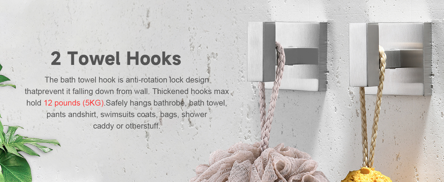 TQKAG 5-Pieces Brushed Nickel Bathroom Hardware Accessories Set 23.6