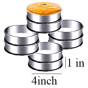 12packs Crumpet Rings 4 Inch English Muffin Rings Stainless Steel Double Rolled Nonstick Metal Round Tart Ring Molds for Cookie Cooking Baking
