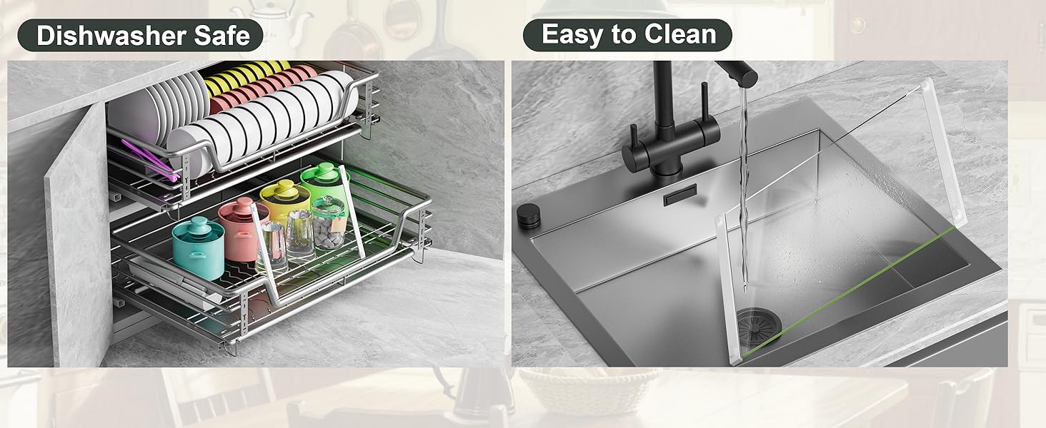 2Pcs Glass Cutting Boards for Kitchen(12x16" & 12x8"),Clear Tempered Glass Paired with White Silicone Grip,No Scratches/Microplastic-Free/Non Toxic,Excellent Gift for Mother's Day and Father's Day