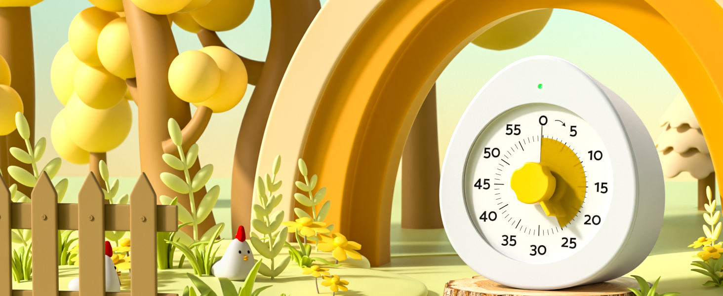 LIORQUE Visual Timer for Kids, 60-Minute Countdown Kitchen Timers for Cooking, Kids Timer with Silent Operation & Countdown Pause for Teaching Classroom Office