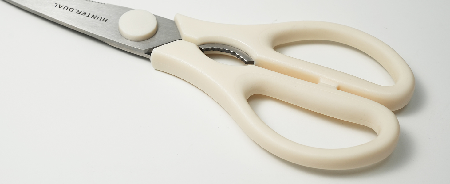 Kitchen Scissors for Food, HUNTER.DUAL Heavy Duty Come Apart Poultry Shears for Cooking, All Purpose for Cutting Chicken, Meat, Fish & Vegetables (Cream, 8.35 Inch)