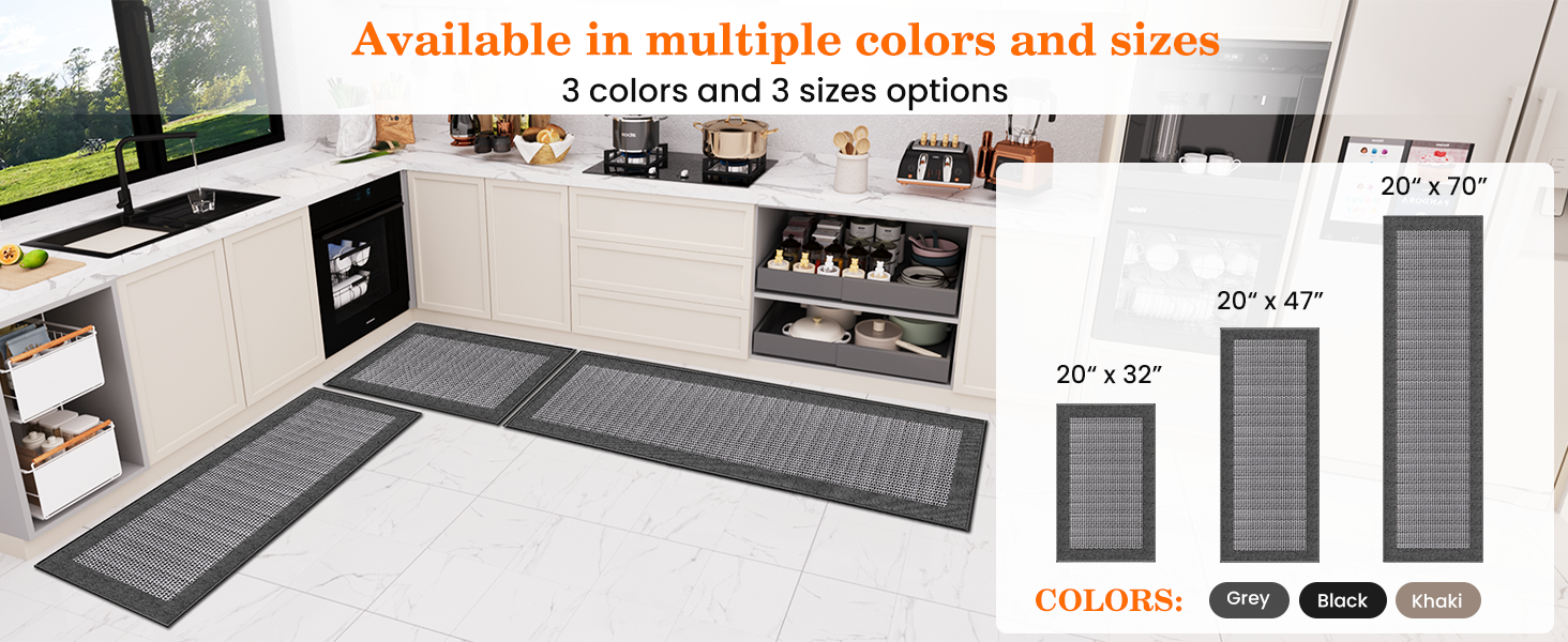 StepRite Kitchen Rugs, Kitchen Mats for Floor, 32