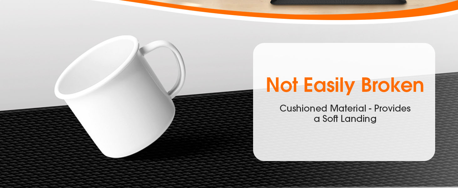 Kitchen Mat, Cushioned Thick Floor Comfort Mat, with Non-Slip Bottom, Water & Stain Resistant, Easy Clean Standing Desk Mat for Kitchen, Sink, Office (17.3