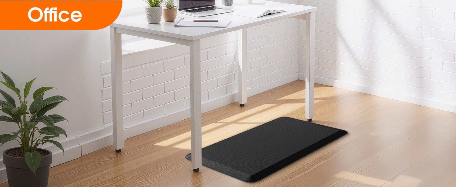 Kitchen Mat, Cushioned Thick Floor Comfort Mat, with Non-Slip Bottom, Water & Stain Resistant, Easy Clean Standing Desk Mat for Kitchen, Sink, Office (17.3