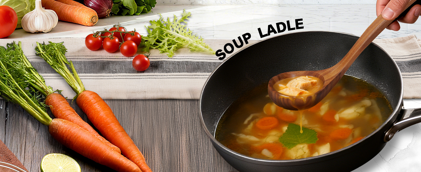 12 Piece Wooden Spoons for Cooking, Natural Teak Wooden Utensils Set, Handmade Wood Kitchen Utensil Set with Holder and Spoon, Durable Nonstick, Comfort Grip Wood Cookware Tool