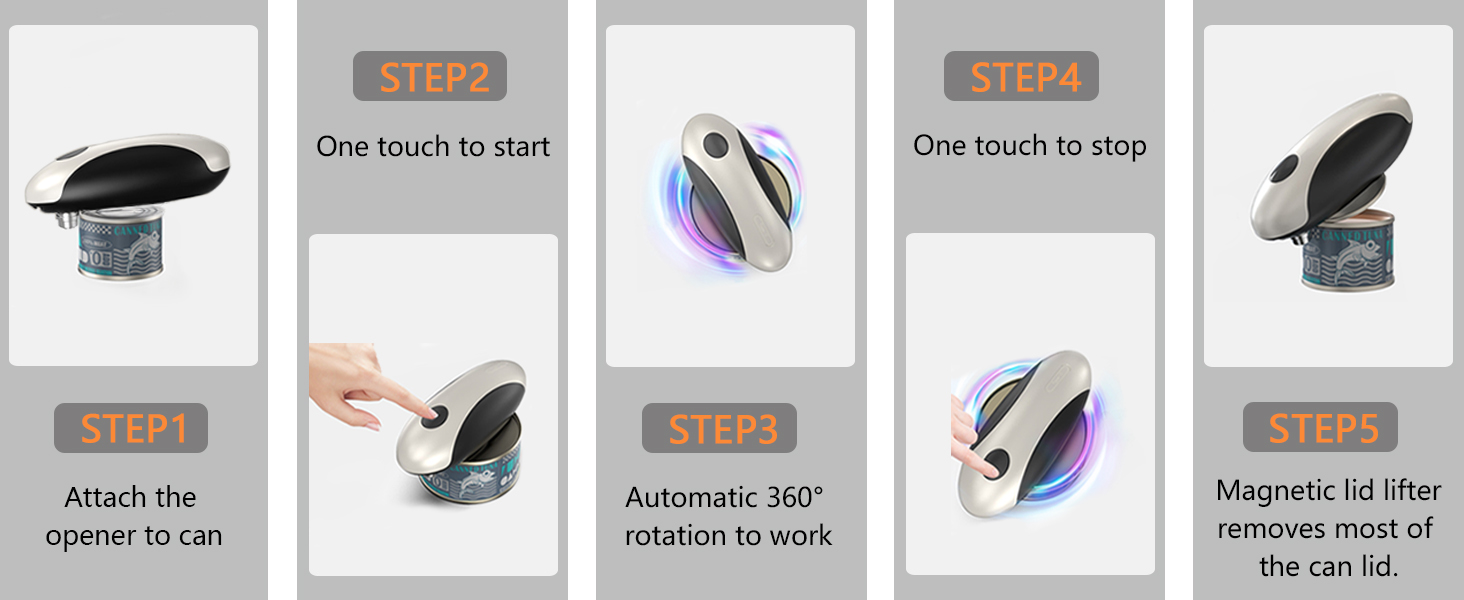 Electric Can Opener, Rechargeable Can Opener Electric Fits Most Can Sizes with Smooth Edge, USB-C Fast Charge Can Opener,One-Touch Automatic Can Openers for Seniors. (White)