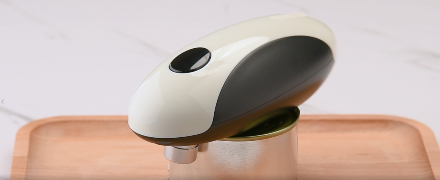 Electric Can Opener, Rechargeable Can Opener Electric Fits Most Can Sizes with Smooth Edge, USB-C Fast Charge Can Opener,One-Touch Automatic Can Openers for Seniors. (White)