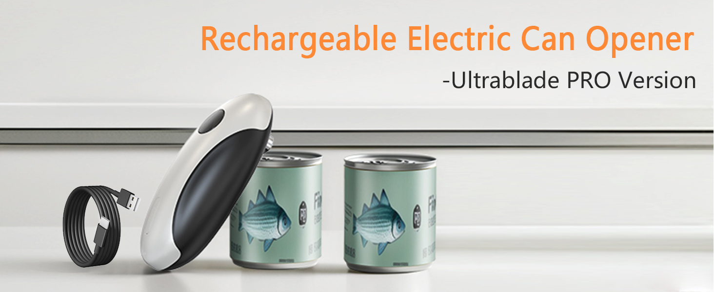 Electric Can Opener, Rechargeable Can Opener Electric Fits Most Can Sizes with Smooth Edge, USB-C Fast Charge Can Opener,One-Touch Automatic Can Openers for Seniors. (White)