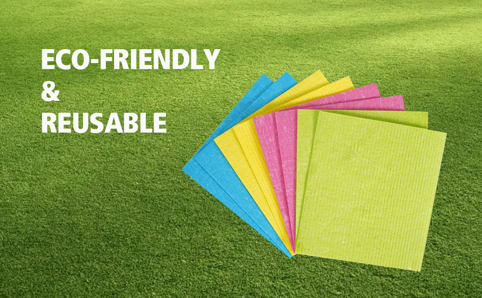 Swedish Dishcloths for Kitchen 15 Pack Reusable Paper Towels, Super Absorbent & Quick Dry, Eco-Friendly Compostable Cleaning Cloths for Dishes, Countertops & Glass, Durable Sponge Cloth Set
