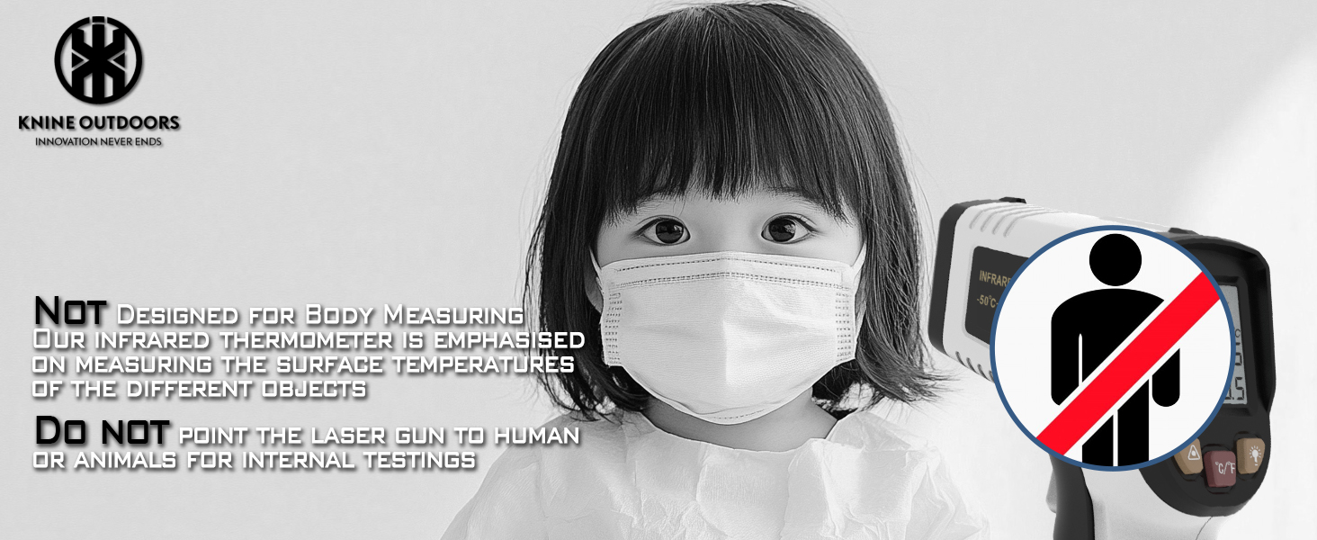 KNINE OUTDOORS Infrared Thermometer Laser Temperature Gun, -58℉ to 1112℉, Single Laser Targeting, Distance to Spot Ratio 12:1, for Cooking, Oven and Meat (White)