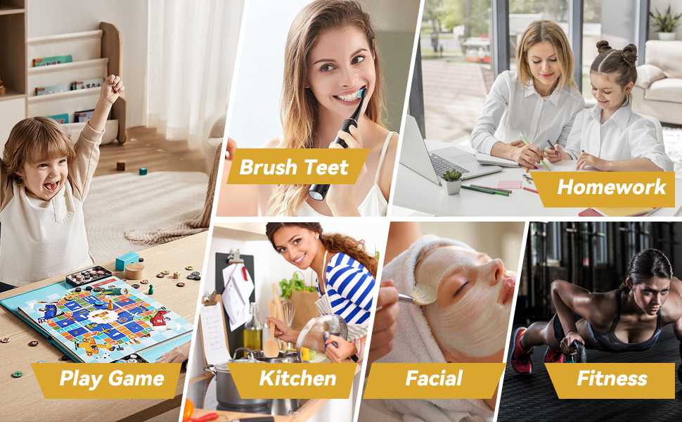 Dual Kitchen Timer Digital - 2 Channel for Cooking with Loud Adjustable Alarm, Magnetic Back and Stand, Battery Operated for Baking, BBQ, Study, and Exercise