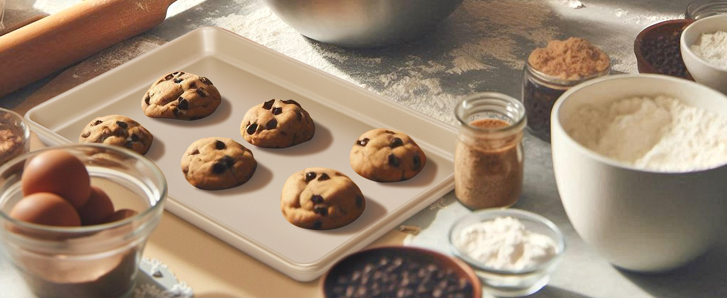 Baking Pans Set, Nonstick Stackable Bakeware Sets, Oven Pans for Cooking, AIVIKI 6 Pieces Baking Sheets Set Including Cookie Sheet, Deep Roaster Pan, Square Pan, Loaf Pan, Muffin Pan, Carbon Steel