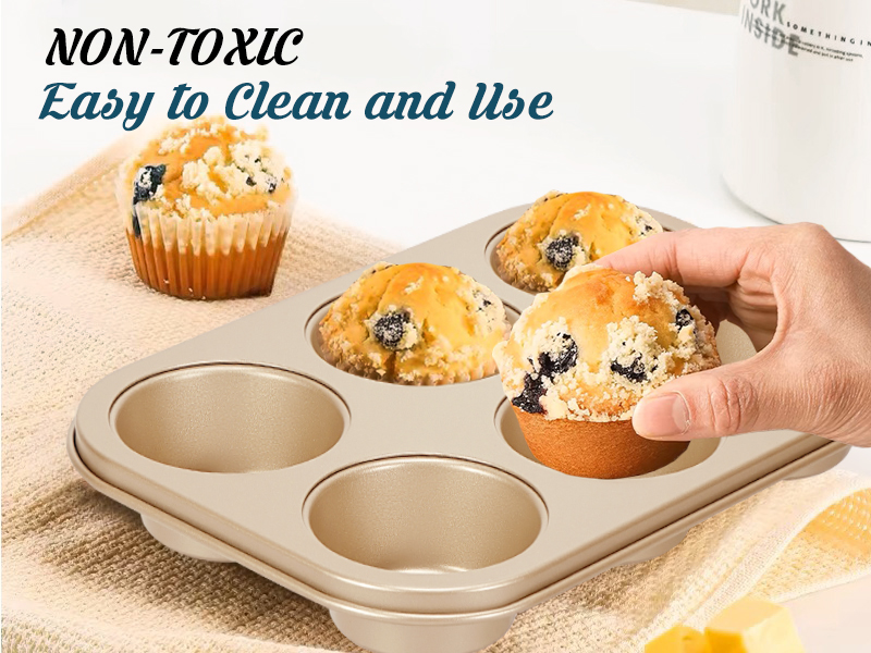 Baking Pans Set, Nonstick Stackable Bakeware Sets, Oven Pans for Cooking, AIVIKI 6 Pieces Baking Sheets Set Including Cookie Sheet, Deep Roaster Pan, Square Pan, Loaf Pan, Muffin Pan, Carbon Steel